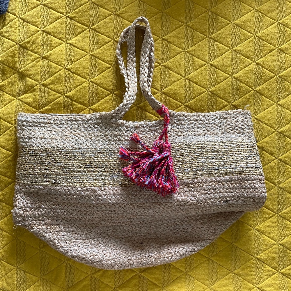 Woven Rattan Beach Bag